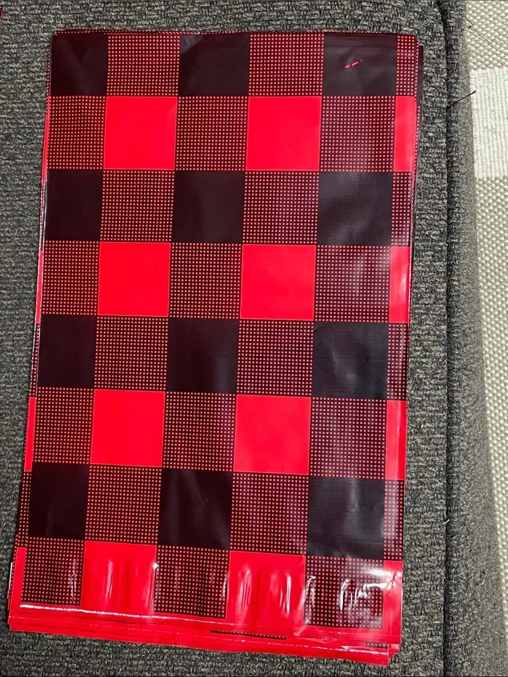 12 Polymailers Red/Black buffalo print